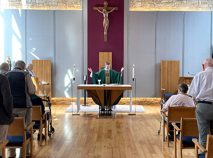 JesuitsEast's tweet image. Fr. Joseph Lorenz, SJ, who was ordained in June, recently celebrated Mass with the senior Jesuits of the Colombiére Jesuit Community in Baltimore. He then had dinner with them and enjoyed hearing their stories and talking about his own path to the priesthood. AMDG!