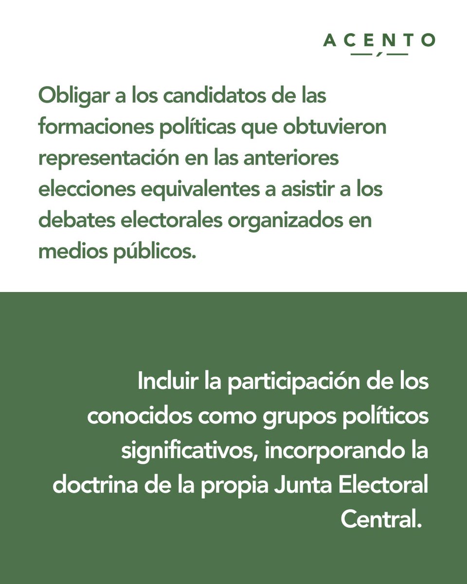 El Gobierno aprueba una reforma de la LOREG que establece la obligatoriedad de celebrar al menos un debate electoral en medios públicos durante campaña. Una medida que introduce nuevas exigencias en el desarrollo de los procesos electorales.

#Acento #ConsejoDeMinistros
