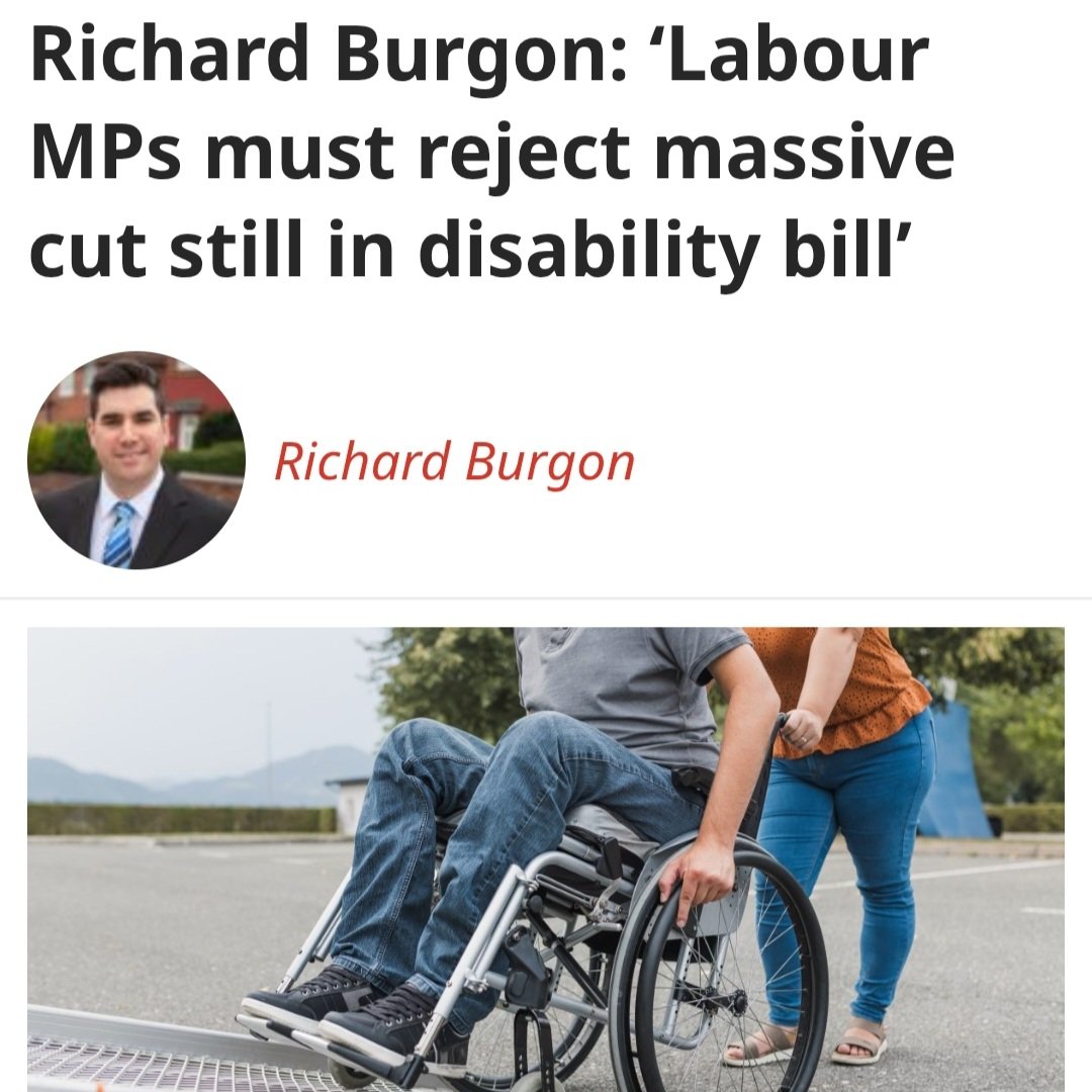 This Wednesday, MPs will again vote on the disability benefits Bill. 

A huge £2 BILLION cut to disability support is still in the Bill. 

750,000 low income sick and disabled people will lose £3,000 a year.

My new article on why MPs must vote this down.
labourlist.org/2025/07/news-l…