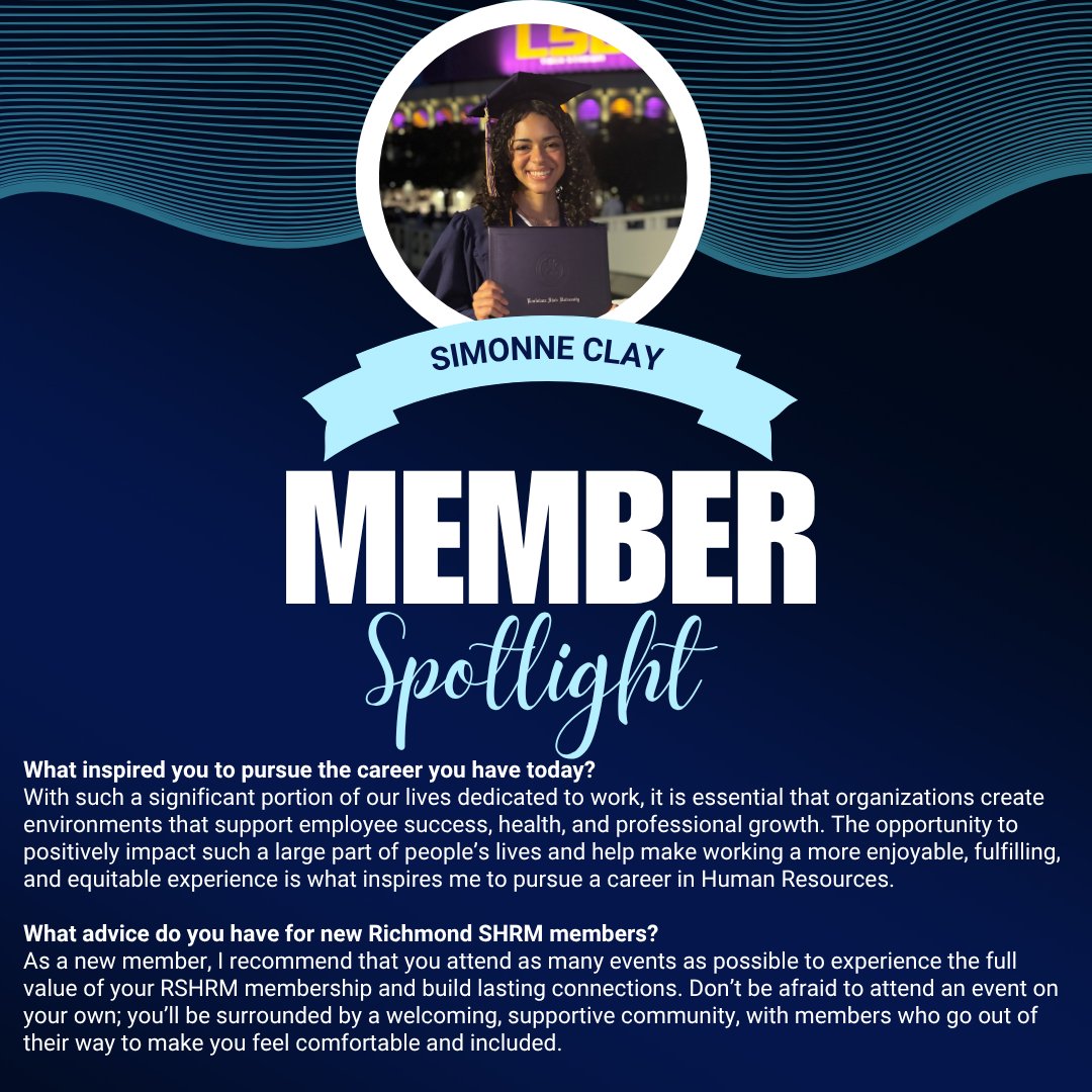 🎉 Congrats to our July Faces of HR Member Spotlight – Simonne Clay! For 2 years, she’s shown amazing dedication through her work on the Rising Professionals &amp; College Relations Committee.

👏 Know someone great? Nominate a Spotlight Member today! ow.ly/i5sY50WkCMH