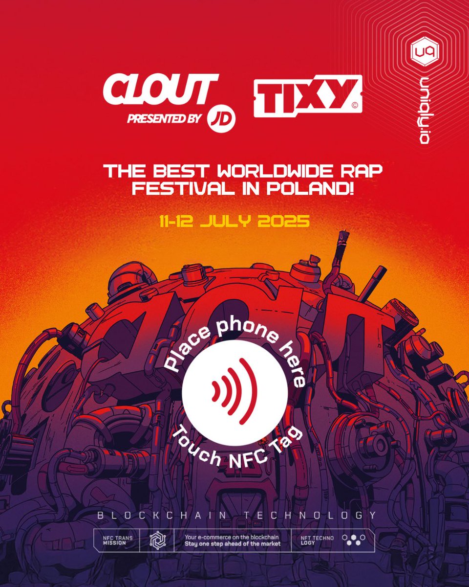 Uniqly.io (@uniqly_io) on Twitter photo Uniqly technology is once again enhancing the <a href="/CLOUT_FESTIVAL/">CLOUT_FESTIVAL</a> experience!
Clout remains the leading international rap festival in Poland, and we’re proud to be part of it.
Together with TIXY, we’re bringing back the Tixy Treasure Hunt, more details in the next post📱 Uniqly technology is once again enhancing the <a href="/CLOUT_FESTIVAL/">CLOUT_FESTIVAL</a> experience!
Clout remains the leading international rap festival in Poland, and we’re proud to be part of it.
Together with TIXY, we’re bringing back the Tixy Treasure Hunt, more details in the next post📱