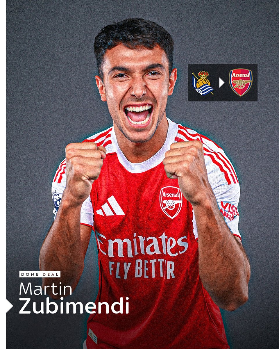 Kwikbet_'s tweet photo. 🚨 BREAKING: ZUBIMENDI IS A GUNNER!
Arsenal have completed the signing of Martin Zubimendi from Real Sociedad for £51M after triggering his release clause.
Midfield just got a serious upgrade!
#AFC #Zubimendi #ArsenalTransfer #Gunners https://t.co/lvh3KTsIdN