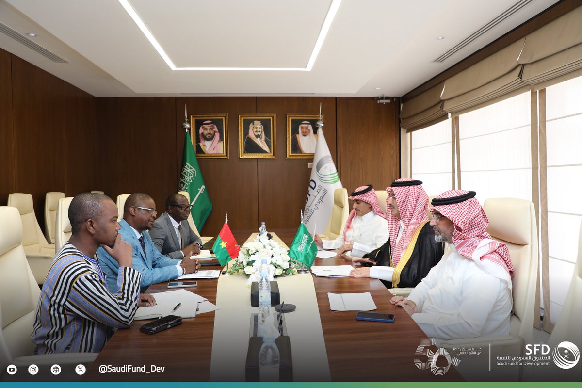 #SFD CEO Mr. Sultan Al-Marshad received today, the Ambassador of the Republic of Burkina Faso to the Kingdom of Saudi Arabia, Mr. Boukary Savadogo and his accompanying delegation. During their meeting, SFD’s development projects across vital sectors in #BurkinaFaso were