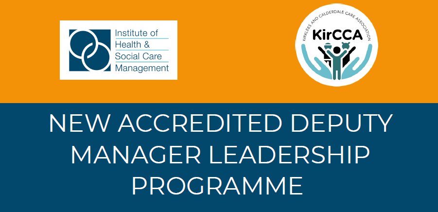 Are you a KirCCA member? There are still a few places left on the KirCCA funded IHSCM Deputy Manager Leadership Programme – designed to help future leaders in adult social care in Kirklees and Calderdale.
Please DM us for the booking link. 
#socialcare #kirklees #calderdale