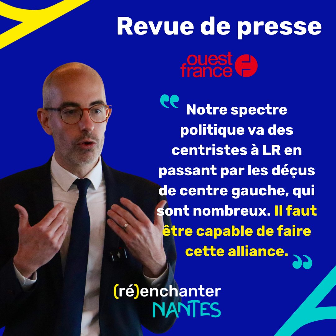 julienbainvel's tweet image. 💙💛 La Commission nationale d’investiture se réunit demain mercredi 9 juillet. J'ai répondu hier à l'interview de #OuestFrance. « Il faut être capable de faire cette alliance » et surtout de la porter ! C'est le sens de notre binôme avec @sarahelhairy soutenu par 11 élus de…