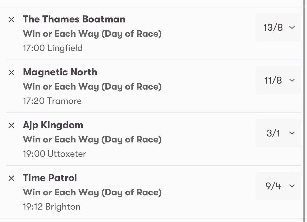 📊 £370 TUESDAY LUCKY 15 🏇 

Good luck if you follow!

#HorseRacing #HorseRacingTips #HorseRacingTipster #Lucky15