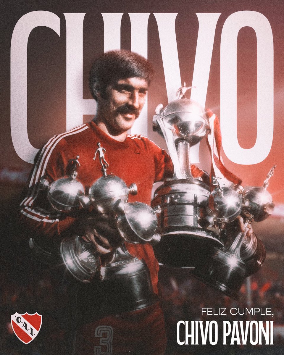Hoy cumple 82 años el Capitán de América. Nuestro Chivo Pavoni.

No le entran en las manos tantas copas y en el corazón el amor por #Independiente.

Te amamos para siempre, Chivo ♥️

#TodoRojo 🔴