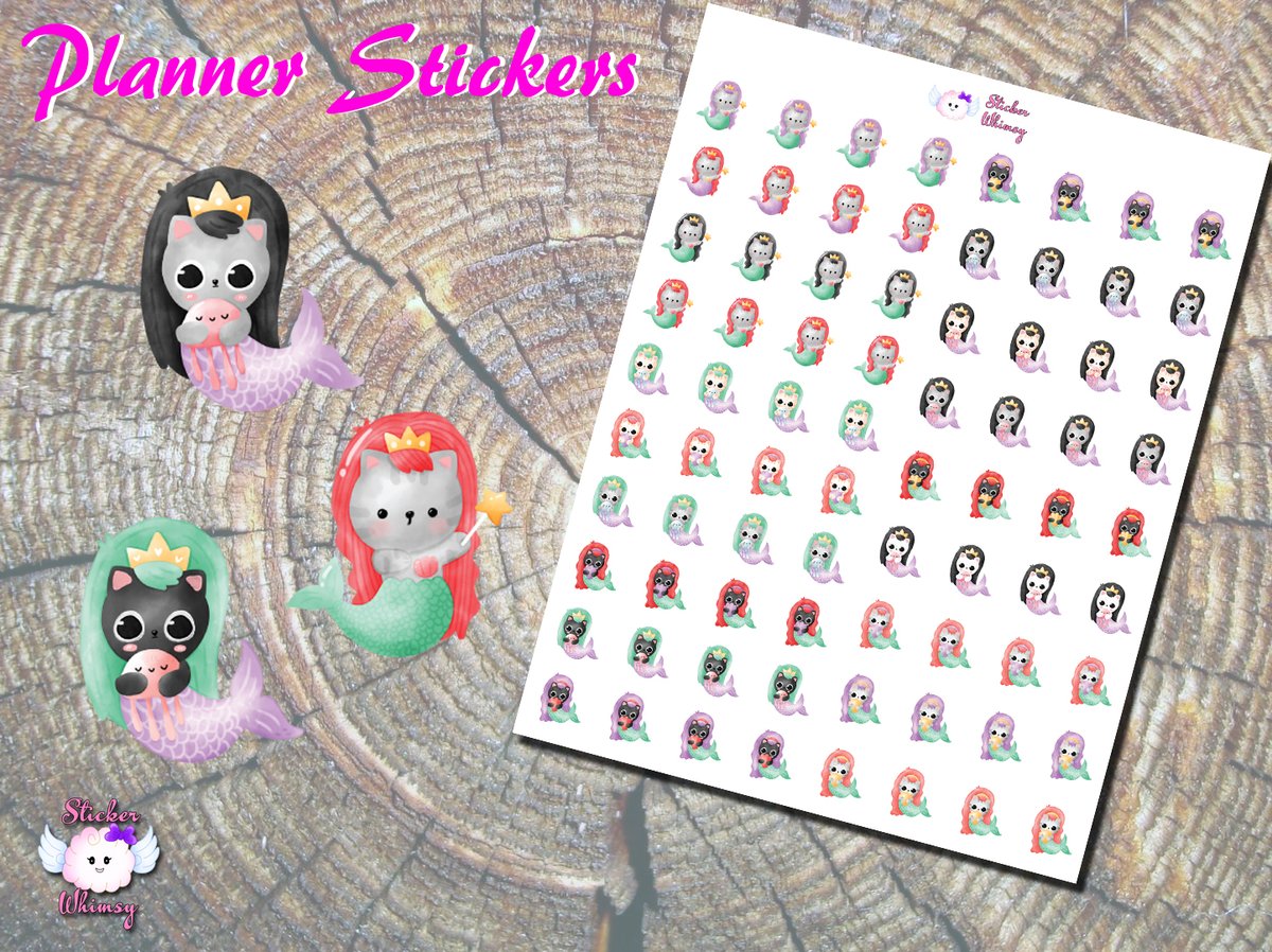 StickerWhimsy's tweet image. Add some purr-fect magic to your day with these adorable cat mermaid stickers from @StickerWhimsy on Etsy! 🐱🧜‍♀️✨ #StickerLover #CatMermaid etsy.me/3TusWl4 via @Etsy