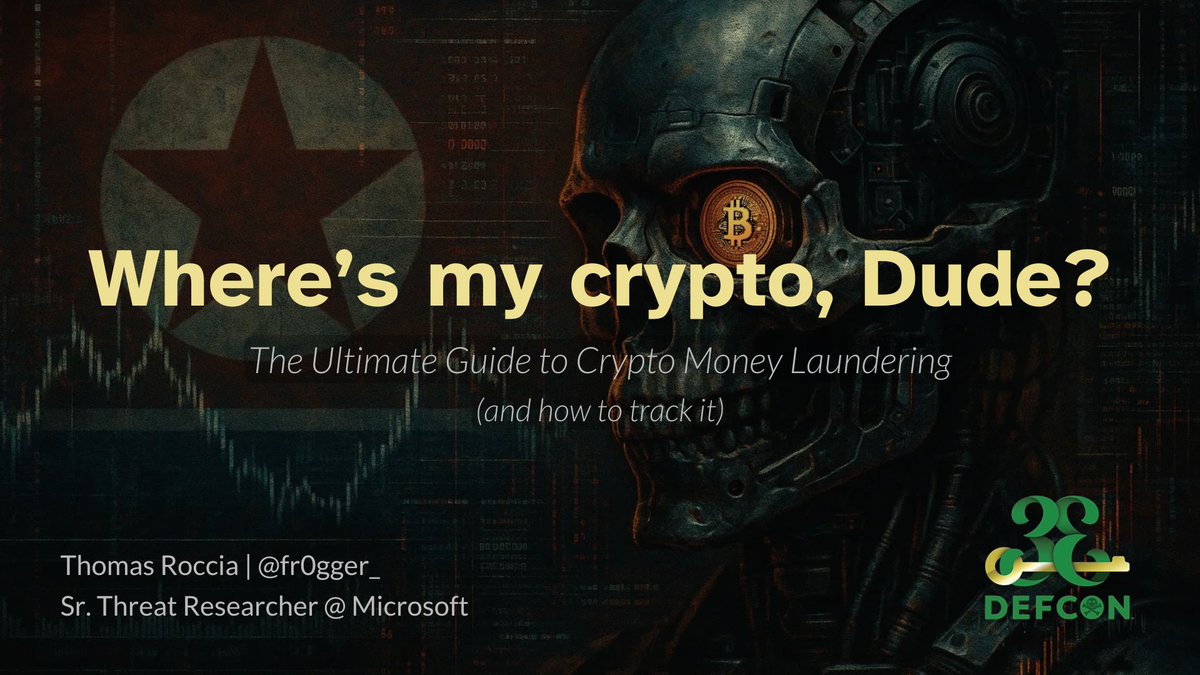 🤓 I am super proud to speak at <a href="/defcon/">DEF CON</a> main stage for the second year in a row!

This year I am going to speak about cryptomoney laundering through the lens of the Bybit hack.

I will break down how it works, how to track it, and demo an AI agent that follows the money.