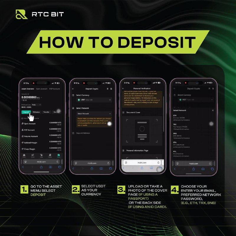 Routine_Coin's tweet image. 💰 How to Deposit on RTCbit
Start trading in minutes
 
⚠️ Double-check the network before sending!
Start now at 👉 rtcbit.com

#RTCbit #CryptoDeposit #HowToCrypto #CryptoMadeEasy #USDT #Web3 #ROU #Routinecoin