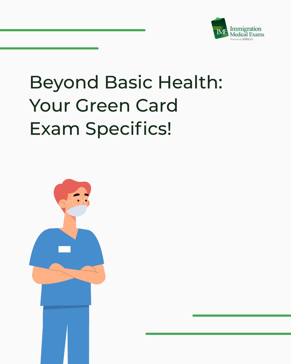 easyIME's tweet image. Your Medical Examination Green Card involves more than just a routine checkup! 🔬
Know what to expect from your USCIS Approved Physician and ensure a compliant exam with easyIME!
#GreenCardExam #MedicalExamSpecifics #ImmigrationHealth #USCIS #easyIME #BloodTest #Vaccination