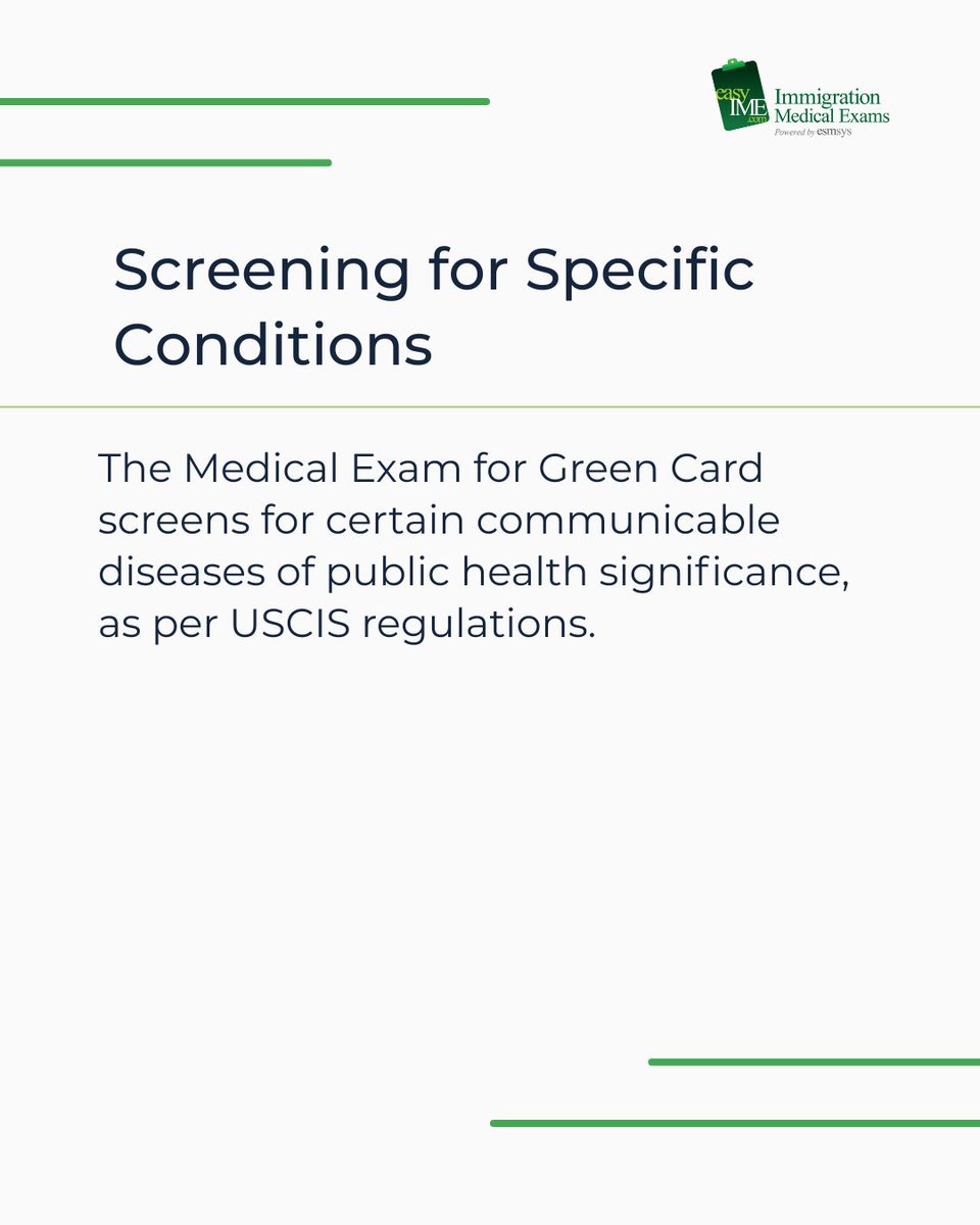 easyIME's tweet image. Your Medical Examination Green Card involves more than just a routine checkup! 🔬
Know what to expect from your USCIS Approved Physician and ensure a compliant exam with easyIME!
#GreenCardExam #MedicalExamSpecifics #ImmigrationHealth #USCIS #easyIME #BloodTest #Vaccination