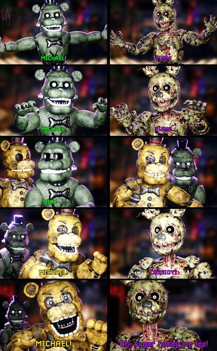 Mike meets his brother in UCN but Cassidy is vengeful or whatever (on Evan's behalf, Evan doesn't gaf anymore)

Madagascar kinda goated.

#blender #fnaf #UCN #springtrap #meme