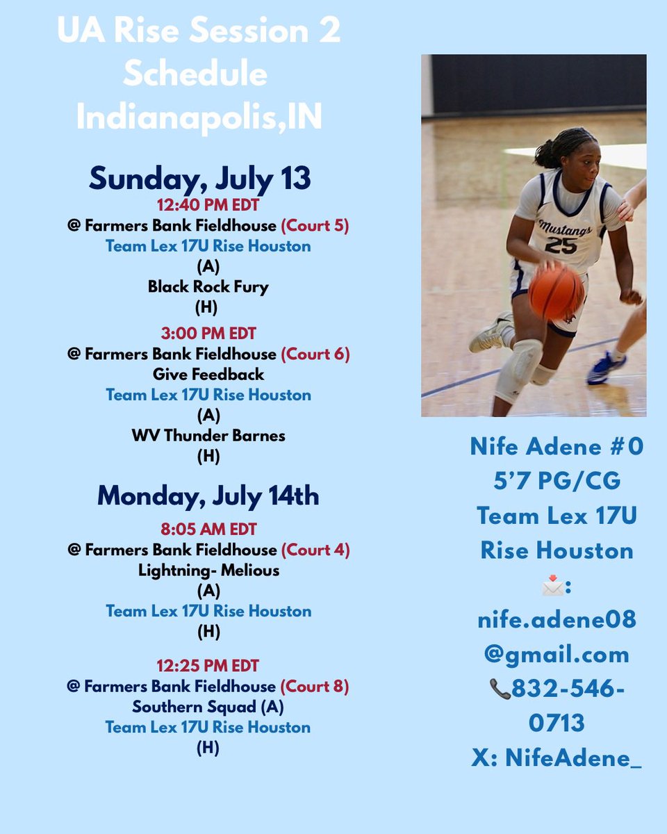 My schedule for this upcoming weekend in Indianapolis,IN!! Excited for Session II! 💪