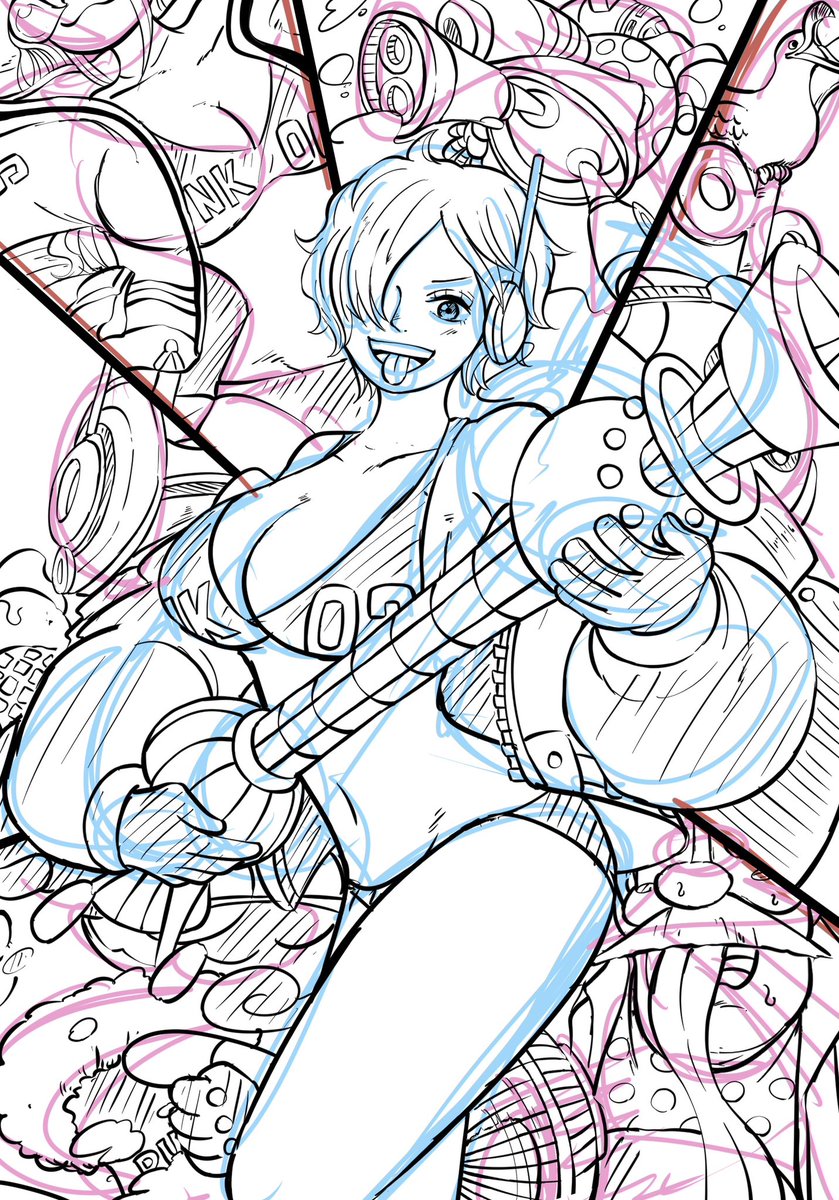 apple7apo's tweet image. 最近投稿したイラストの下描き