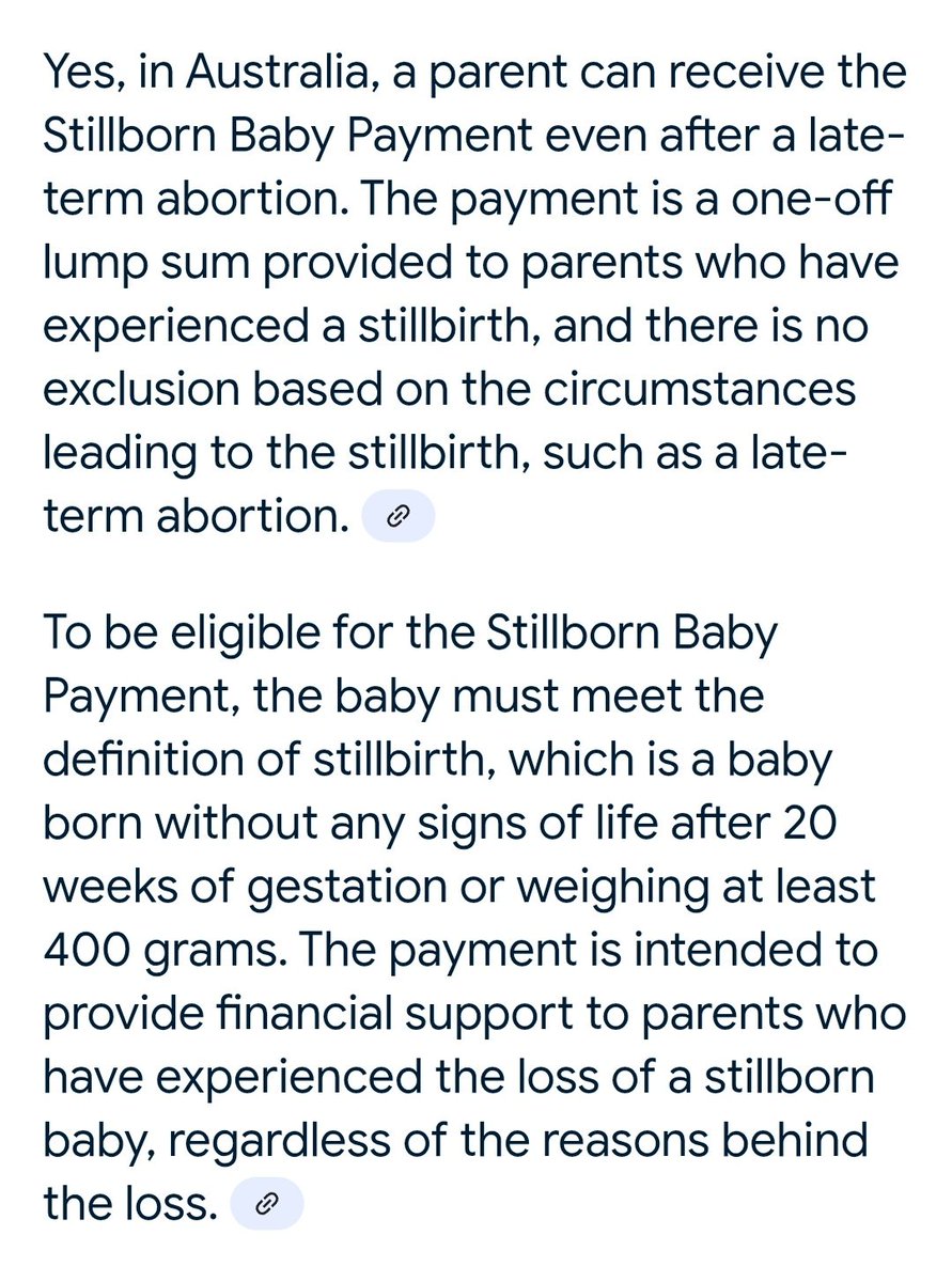 IsabelVSpruce's tweet image. In Australia you can claim Stillborn Baby Payment of up to $4,326.57 if you give birth to a baby who does not breathe or has no heartbeat after 22 weeks. Late abortions are included.
