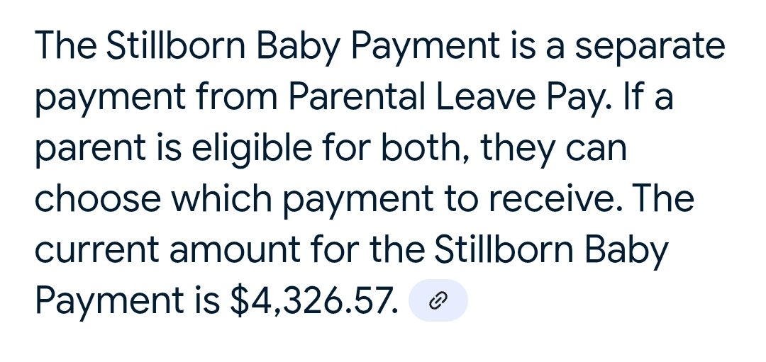 IsabelVSpruce's tweet image. In Australia you can claim Stillborn Baby Payment of up to $4,326.57 if you give birth to a baby who does not breathe or has no heartbeat after 22 weeks. Late abortions are included.