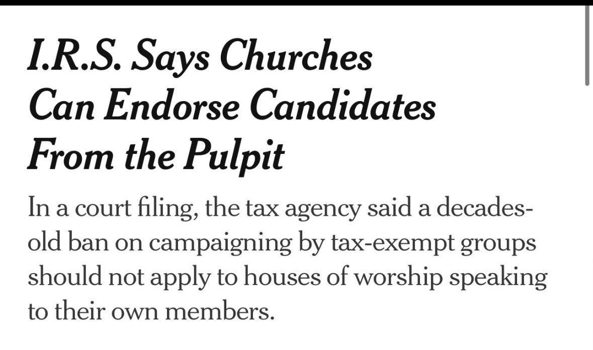 Counterpoint: Churches should not be endorsing candidates.