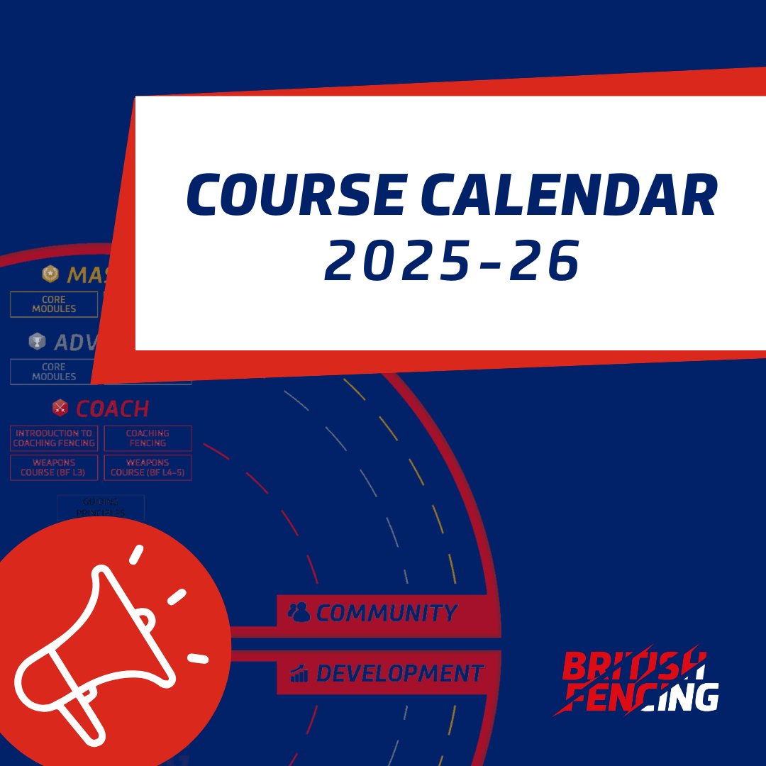 📢 BF has launched our June 2025 – June 2026 course calendar!

The calendar is designed to help our clubs and coaches plan their year and to support their development needs.

🔗 Learn more: britishfencing.com/25-26-course-c…