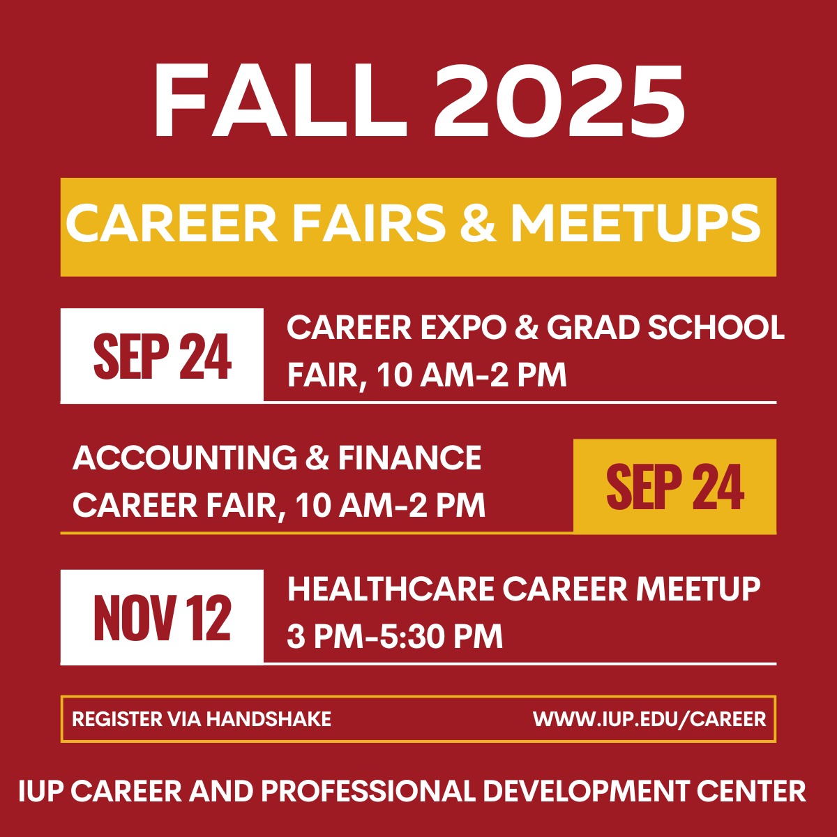 IUP Career and Professional Development Center tweet media