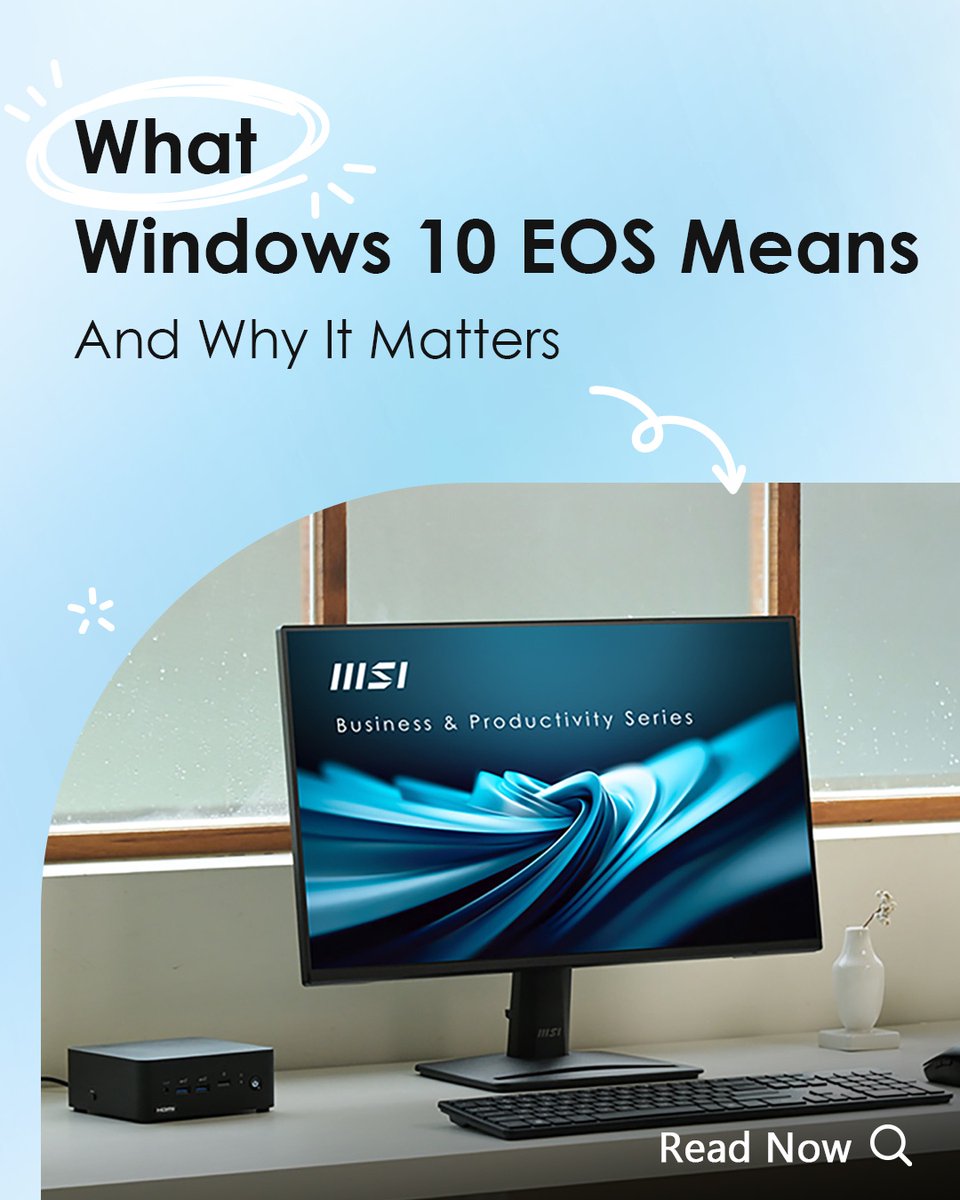 Windows 10 EOS (End of Support) is right around the corner, are your business systems ready? Boost productivity, enhance security, and ensure compliance with MSI’s Cubi NUC, PRO series desktops, and All-in-One PCs. 
Read More🔗msi.gm/S4C52BEC

#ProSeries #CubiSeries