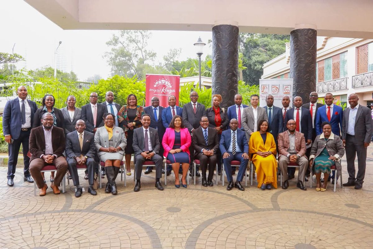 Earlier today, Director General, Tourism Regulatory Authority Mr. Norbert Talam, joined the CS Ministry of Tourism and Wildlife - Kenya Hon. Rebecca Miano, EGH, Tourism PS John Ololtuaa and other CEOs from key tourism agencies for a high-level meeting with Kenya Association of