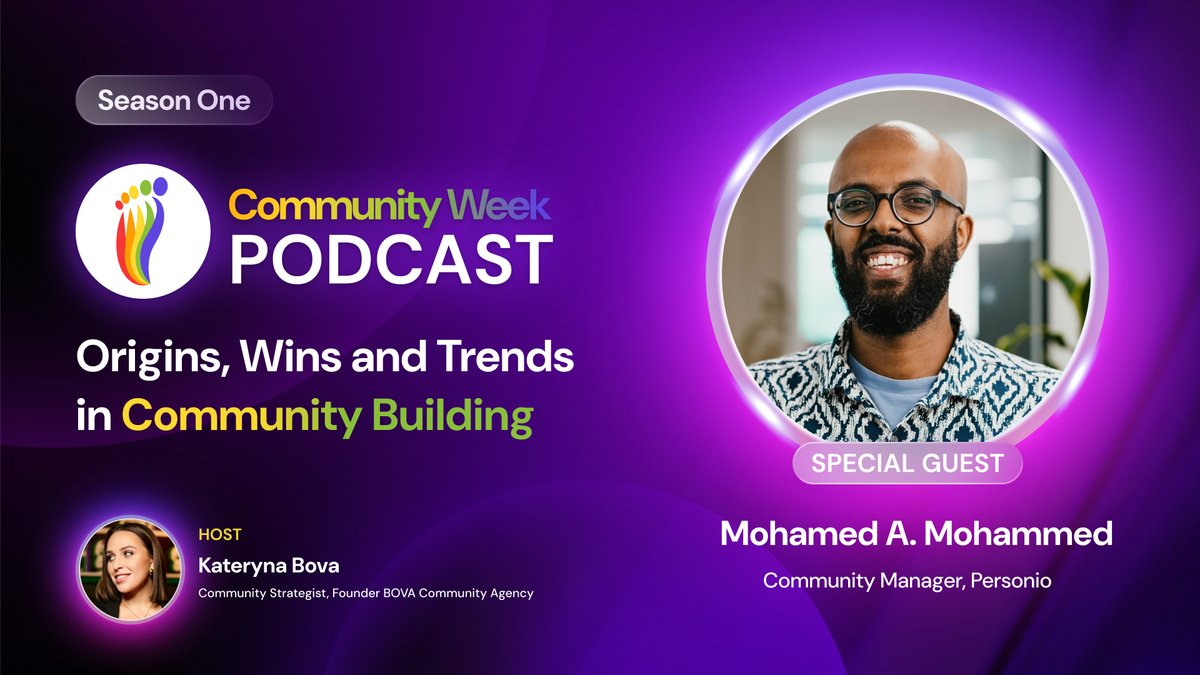 🎧 New episode of the London Community Week Podcast is live!

We sat down with Mohamed A. Mohammed, Community Manager at Personio, to talk about the challenges and wins of building a customer community from scratch in a scaling SaaS company.

Some gems from the conversation:
🟠