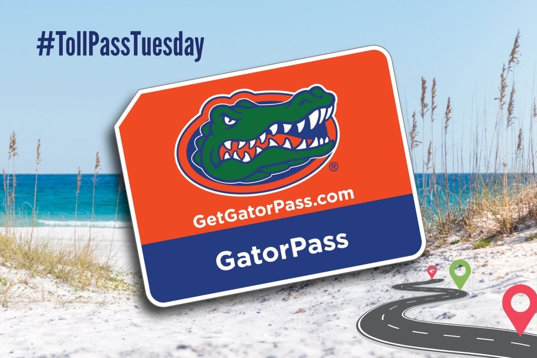 Happy #TollPassTuesday, #GatorNation! 🌞🚗💨

Beach days, road trips, or family visits—wherever you’re headed in FL, GA or NC, #MyGatorPass saves you time &amp; money. 

Works on all toll roads, express lanes &amp; most bridges.

🐊 GetGatorPass.com🐊

#GoGators #WeChomp