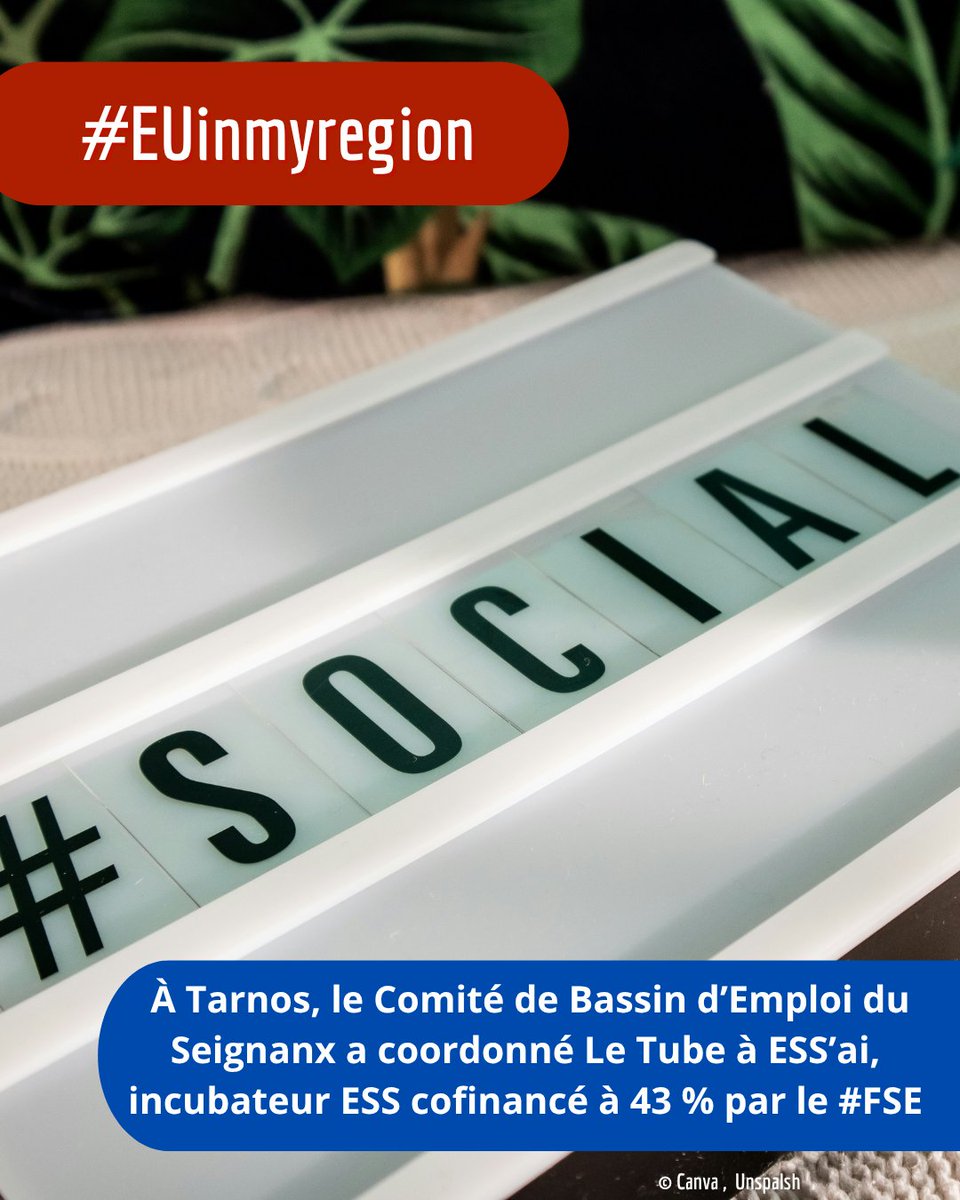 #EUinMyRegion
🤝 À Tarnos, le Comité de Bassin d’Emploi du Seignanx a coordonné Le Tube à ESS’ai, incubateur ESS cofinancé à 43 % par le #FSE

🌱 10 projets sociaux accompagnés en 2022.
🔗 letubeaessai.fr
Photo by <a href="/unsplash/">Unsplash</a>