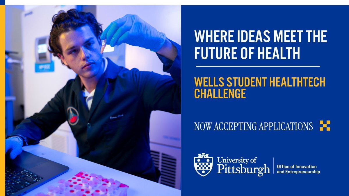 pittbigidea's tweet image. π‘ Are you a Pitt student with a healthcare innovation?
Apply for the Wells Student HealthTech Challenge and compete for up to $40,000 to move your idea forward!
Applications are open β donβt miss this opportunity to take the first step toward impact.
π innovation.pitt.edu/wells/