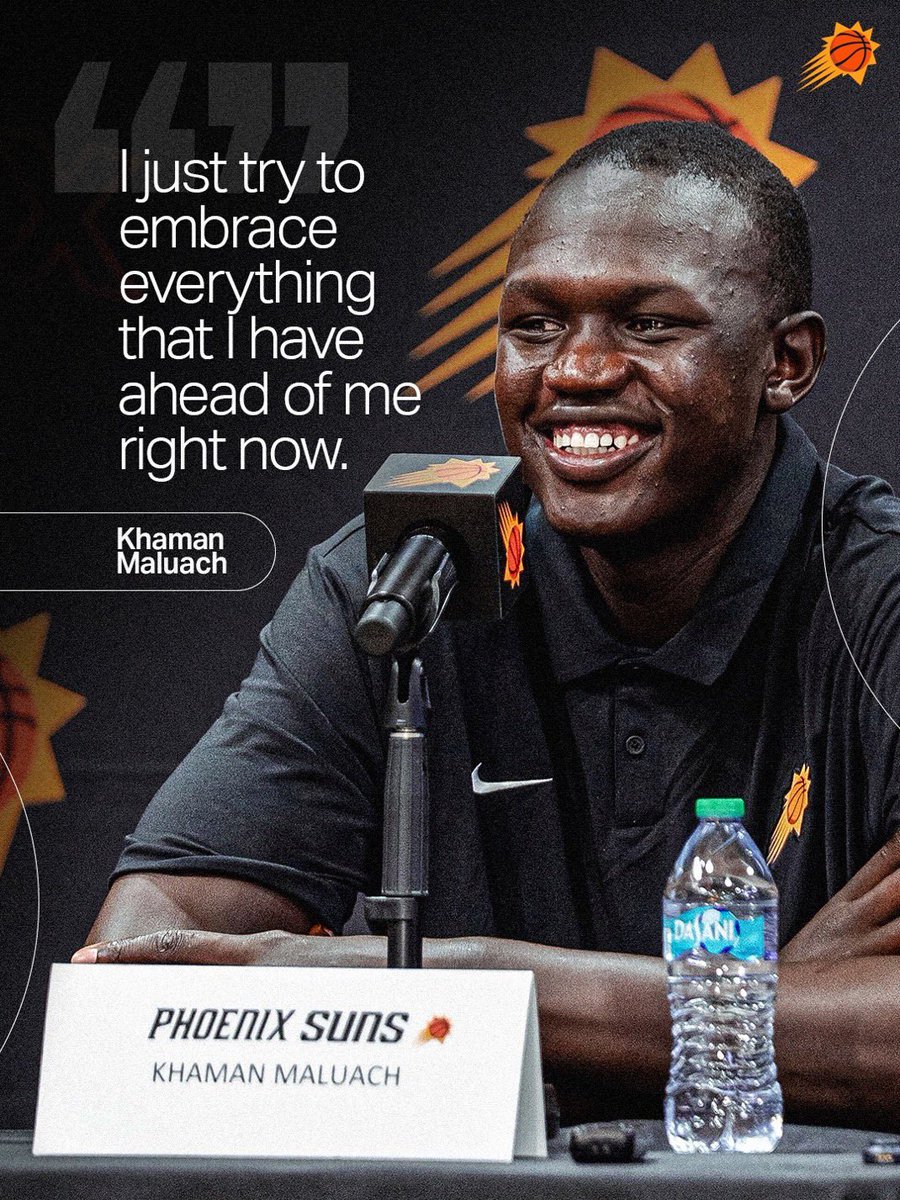 gingosamuel's tweet photo. Champions aren’t born, they’re built through fire and fight.
Now South Sudan 🇸🇸 rises with the Phoenix Suns.
Let’s go, @khaman_maluach bring the heat! 🔥
We’re with you, @Suns.
#VisitSouthSudan #RiseWithUs #GoGetDem https://t.co/FdzFbWeaur