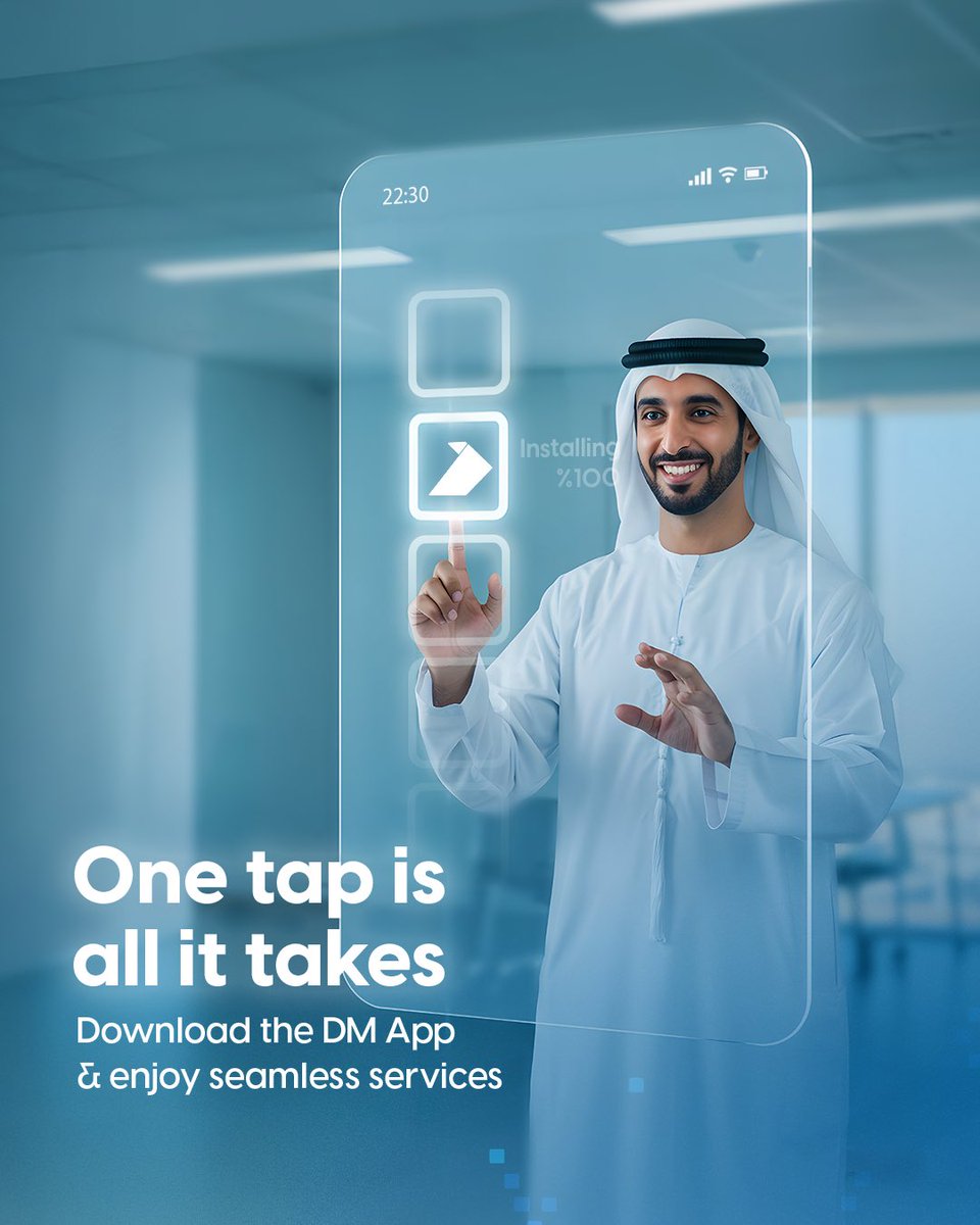 DMunicipality's tweet image. #DubaiMunicipality App offers a wide range of advanced digital services,
making it easier than ever to pay fees, track service requests, monitor projects, building updates, and more.
Download the app to access our smart services anytime, anywhere
#DubaiMoreLiveable #SmartServices