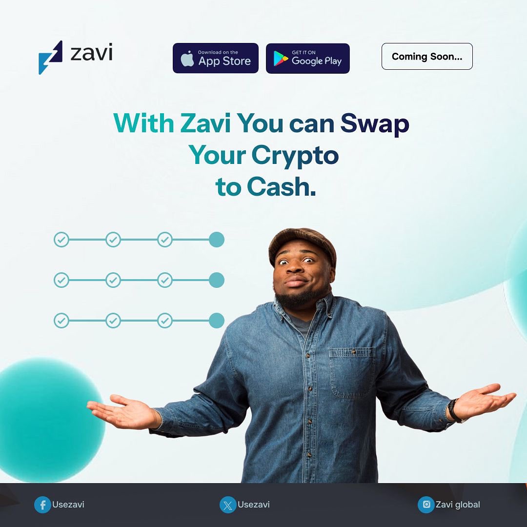 UseZavi's tweet photo. Crypto in, cash out, just like that. πΈ.
With Zavi, swapping your crypto for cash is simple, fast, and stress-free.
Why complicate it? Let Zavi handle it. π
#UseZavi #CryptoToCash #EasyMoneyMoves #ZaviWallet https://t.co/5kvxhYxbkk