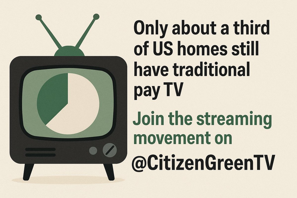 CG4Veterans's tweet image. Only about a third of US homes still have traditional pay TV buff.ly/ik1xywR Join the streaming movement on @CitizenGreenTV