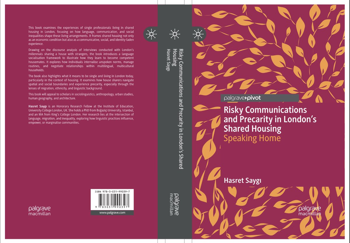 Exciting news! My first monograph from <a href="/Palgrave/">Palgrave Macmillan</a> is out for pre-order! A sociolinguistic take on how language, inequality and shared living practices shape life in London’s shared homes. 
Millennials, this one’s for (and about) you!
👉Amazon pre-order link bit.ly/4lrsekL