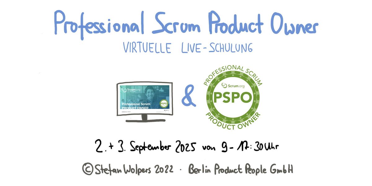 🎓 🇩🇪 🖥 “Top Training, aus dem ich zahlreiche Impulse für meine Aufgabe als Product Owner mitnehmen konnte.”

2. und 3. Sept. 2025:

"Professional Scrum Product Owner Schulung mit #PSPO Zertifkat" buff.ly/i0y6Gi8 @scrumdotorg