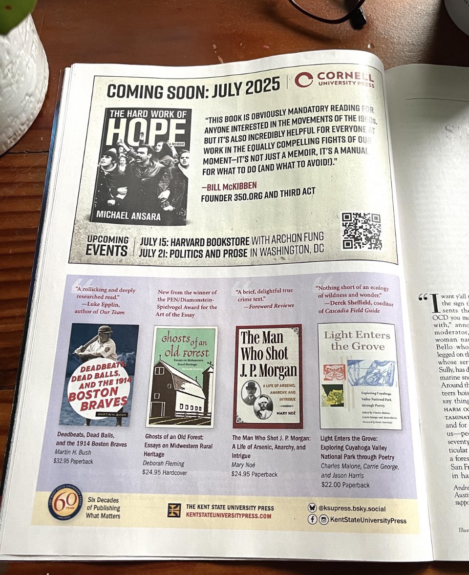 KentStateUPress's tweet image. Even better in print! Grateful for the opportunity to highlight KSUP books in the July issue of Harper’s (which is celebrating its 175th birthday the same year we’re celebrating our 60th). Look for it on newsstands now.
