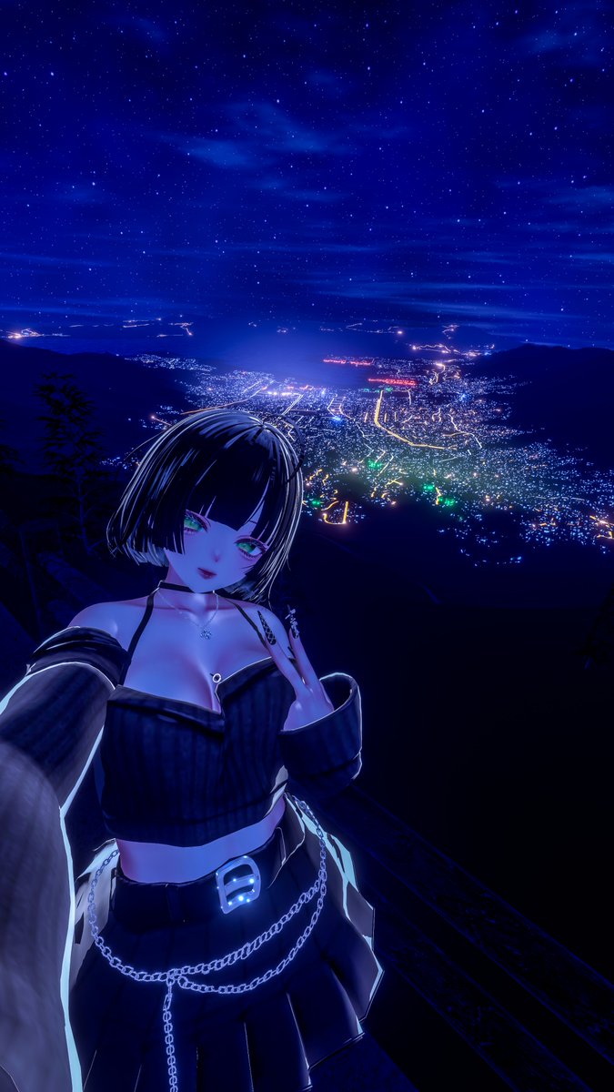 CcMrzero's tweet image. 绝佳夜景！
最高の夜景！
야경이 최고야!
#VRChat #VRChatPhotography #VirtualPhotography #VRC