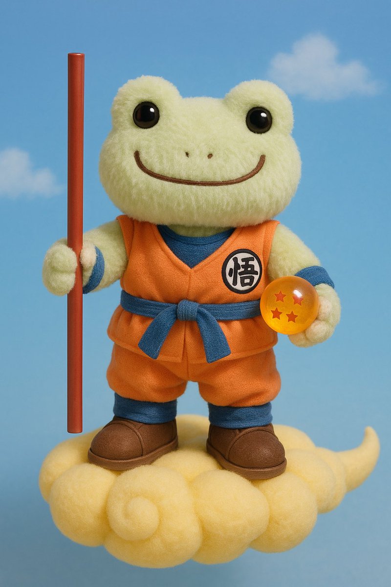 ドラゴンボールDAIMAの孫悟空のコスプレをするカエル🐸

#chatgptで生成 

ちょっと違う気がするが…まっ、いっか〜www

褒めて遣わすぞチャッピーw