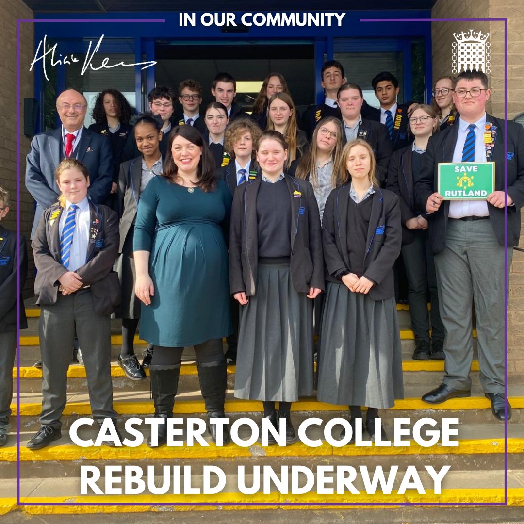 Alicia Kearns MP (@aliciakearns) on Twitter photo It’s great news <a href="/CastertonColleg/">Casterton College Rutland</a> has reached the next milestone in their rebuild!
Survey work is due to be undertaken during the Summer holidays, with a view to building work starting during the next academic year.
I was delighted that together in 2023 we secured this It’s great news <a href="/CastertonColleg/">Casterton College Rutland</a> has reached the next milestone in their rebuild!
Survey work is due to be undertaken during the Summer holidays, with a view to building work starting during the next academic year.
I was delighted that together in 2023 we secured this