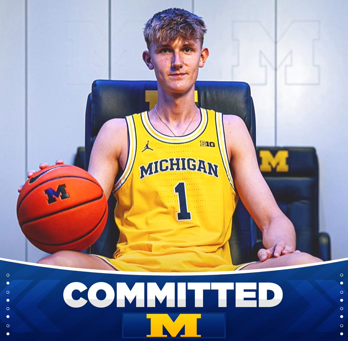 uofmcoverage's tweet image. BREAKING: 2026 center Marcus Moller has committed to Michigan!
The 7’3 prospect from Denmark chose the #Wolverines over Oklahoma State and SMU
Moller averaged 13.1 points and 7.4 rebounds per game in the 2024 FIBA U18 EuroBasket league #GoBlue
