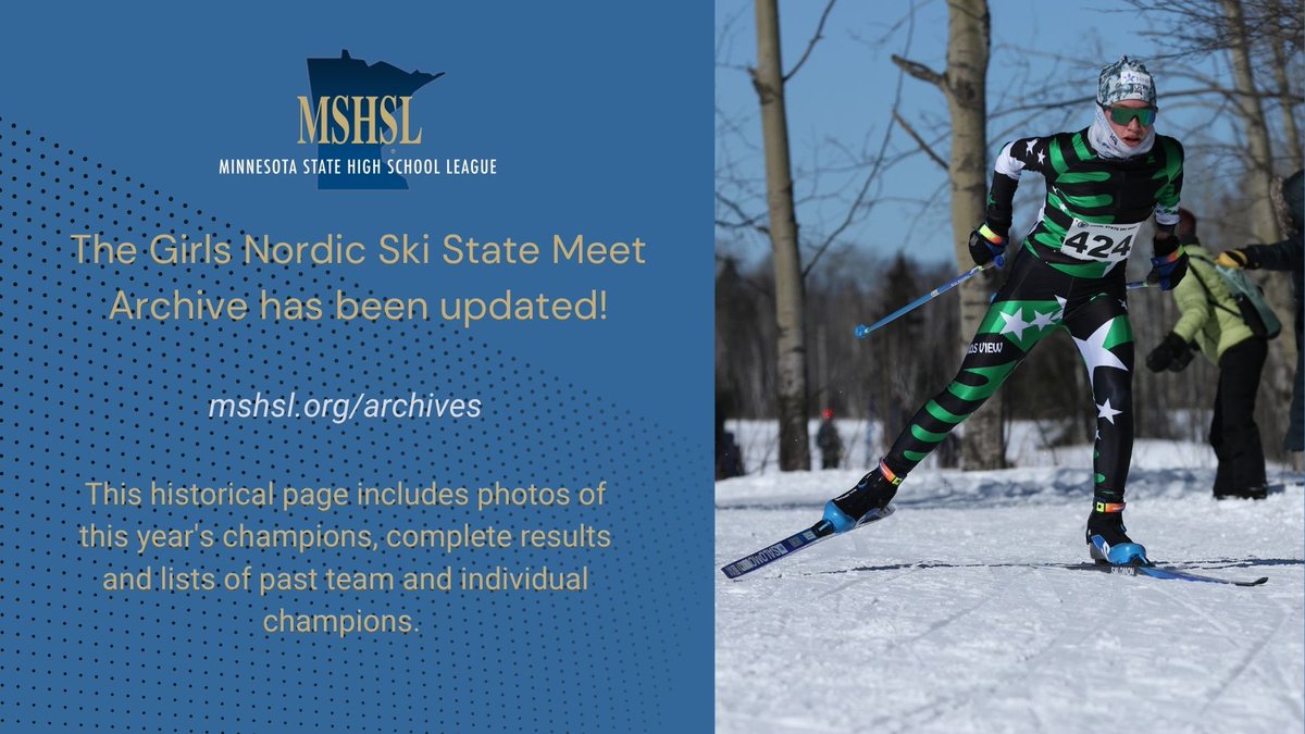 MSHSL's tweet image. Visit the updated MSHSL Girls Nordic Ski State Meet Archive: mshsl.org/archives
