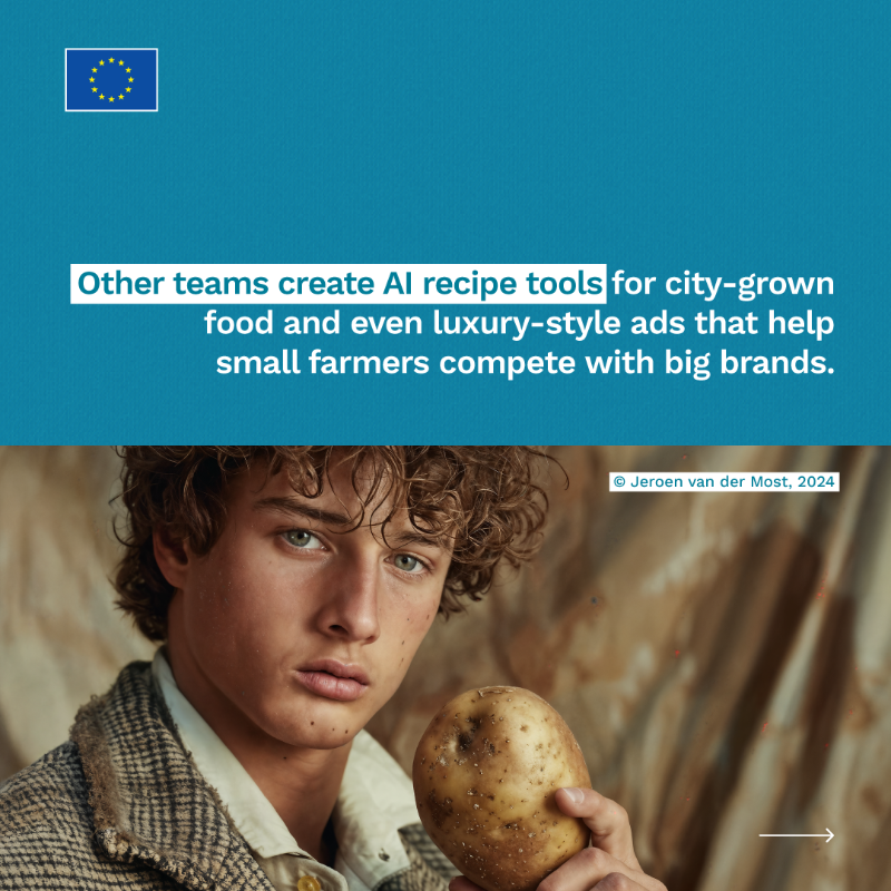 HorizonMagEU's tweet photo. Art meets #AI to reinvent tomorrow’s food systems. 

Read more ➡️ https://t.co/iDtV9STR4n

The images are AI-generated visuals provided by the project Vegetable Vendetta. The European Commission assumes no responsibility for their content or use.

#ResearchImpactEU #Science4EU