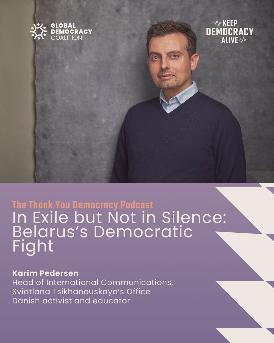 GloDemCoalition's tweet image. In the eighth and final episode of Season 2 of the Thank You Democracy Podcast, we sit down with Danish activist and educator @Futurenauten, a rare and powerful voice of cross-border solidarity in support of Belarus’s pro-democracy movement.
Karim is the only foreigner working…