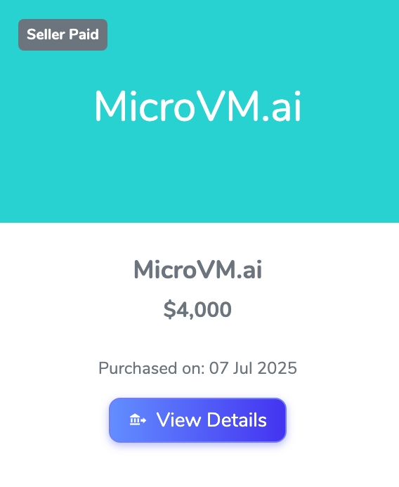 Just sold microvm\.ai via @atomhq.  A small sale, but still a good one!