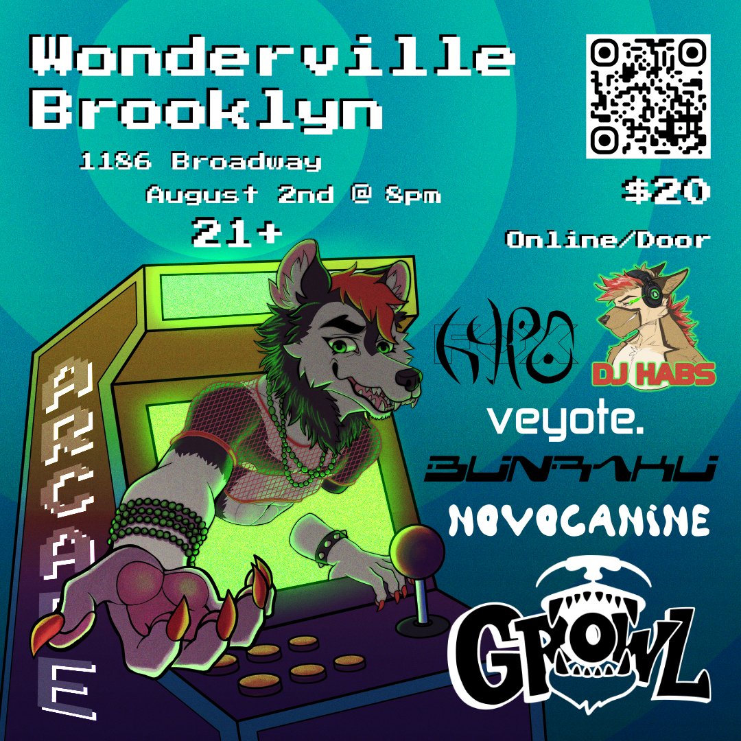 GROWL โข NYC (@growlloud) on Twitter photo @growlfur returns to the arcade, this time on a... Saturday!?
Come join us at <a href="/wondervillenyc/">Wonderville ๐น</a> for a slightly chiller version of GROWL!
Perfromers:
<a href="/dj_hypofox/">Hypofox ฮฮ ๐ FD๐ชฌ</a>
<a href="/Veyote/">vey ๐ต๐พ</a>
<a href="/RobinWusky/">NOVOCANINE ๐ MP</a>
<a href="/HabstheShep/">Habs Shepherd ๐บ๐ธ๐ณ๏ธโ๐</a>
BUNRAKU: mixcloud.com/BUNRAKU_/
Tickets in BIO @growlfur returns to the arcade, this time on a... Saturday!?
Come join us at <a href="/wondervillenyc/">Wonderville ๐น</a> for a slightly chiller version of GROWL!
Perfromers:
<a href="/dj_hypofox/">Hypofox ฮฮ ๐ FD๐ชฌ</a>
<a href="/Veyote/">vey ๐ต๐พ</a>
<a href="/RobinWusky/">NOVOCANINE ๐ MP</a>
<a href="/HabstheShep/">Habs Shepherd ๐บ๐ธ๐ณ๏ธโ๐</a>
BUNRAKU: mixcloud.com/BUNRAKU_/
Tickets in BIO