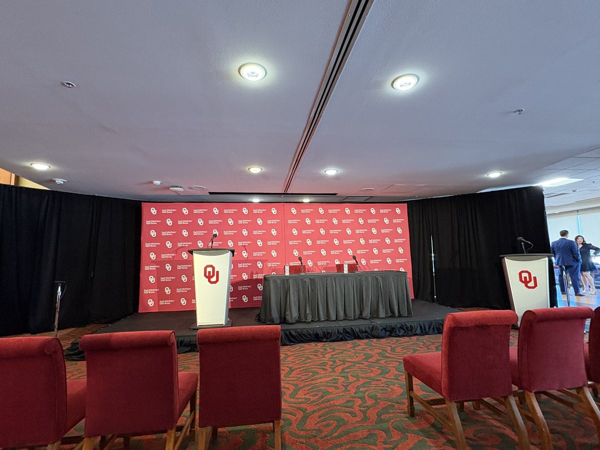 Here at Oklahoma Memorial Stadium as Joe Castiglione is set to address the media and formally announce his retirement at the top of the hour.

Stay tuned to <a href="/_RyanChapman/">Ryan Chapman</a> and I for coverage.