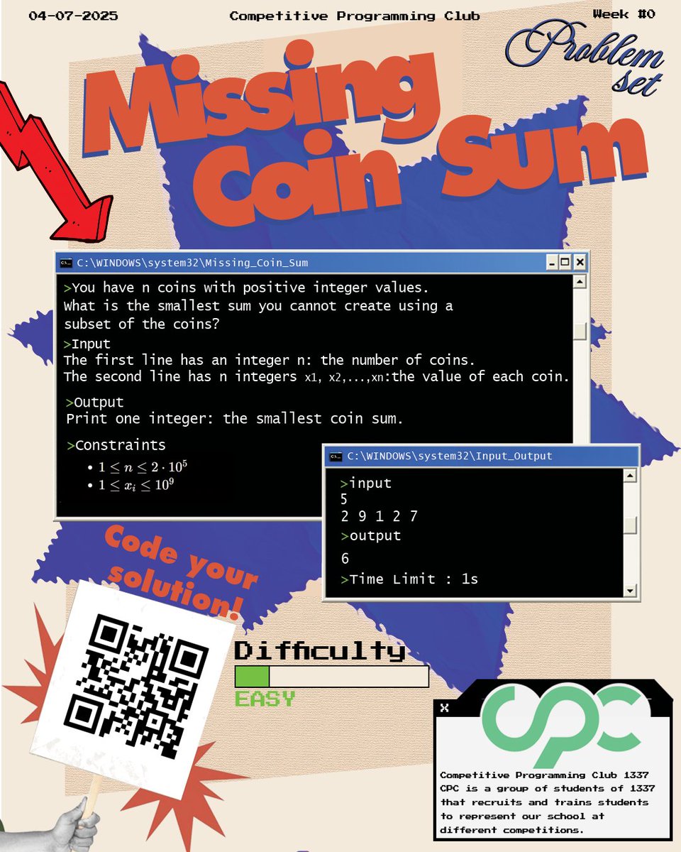 Third problem of #Week_0 , scan the online judge's QR code and solve it ! 🏆