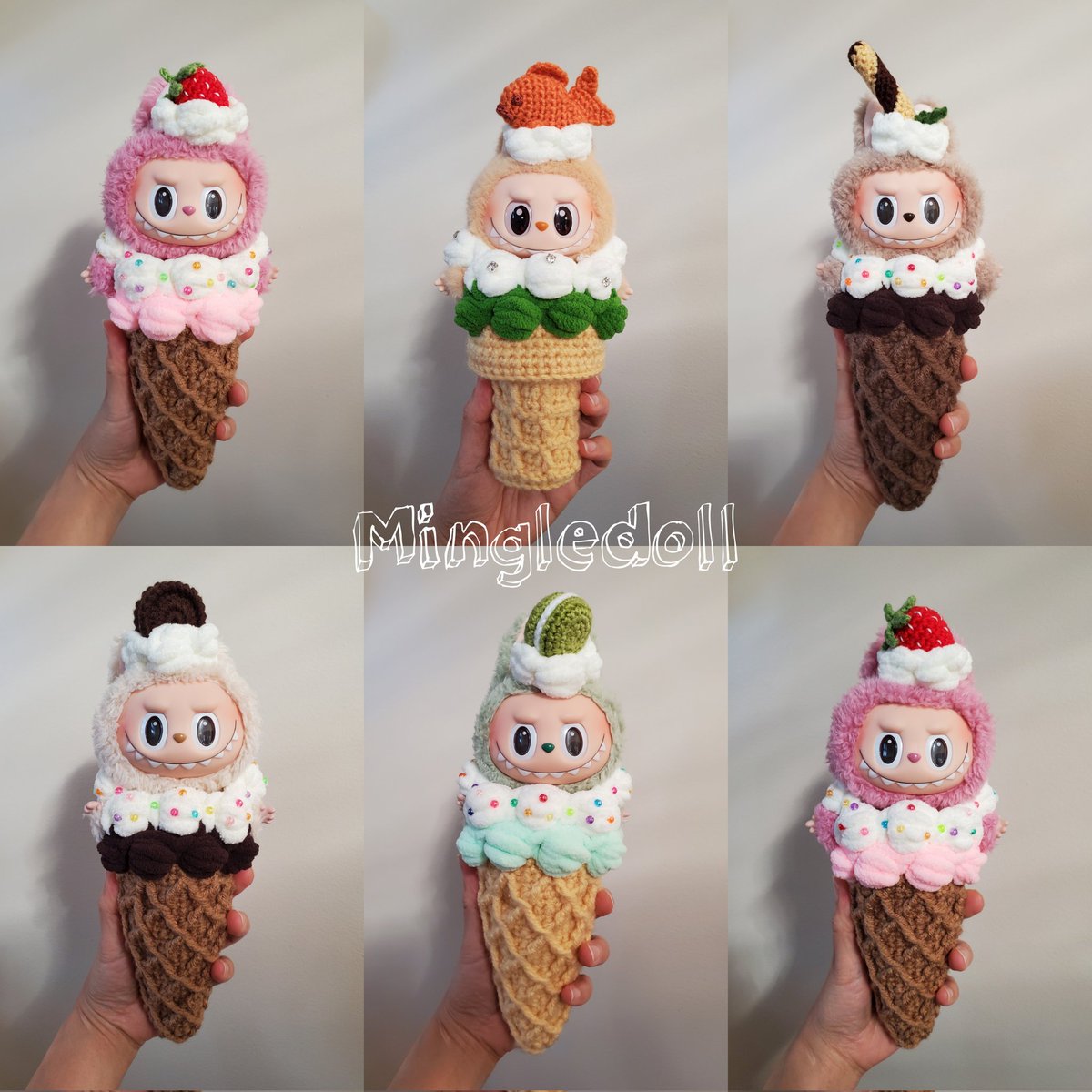 Mingle_Doll's tweet photo. All shipped out, thank you ❤️#amigurumi #crochetamigurumi #crocheticecream #crochetlabubu #labubu #crochet #crochettoys #拉布布 #鉤織 #編みぐるみ #編み物 https://t.co/RAvTguYmW2