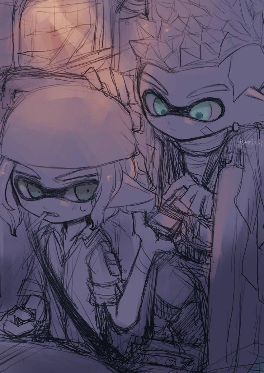 yukio_ri's tweet image. 前描いたこのむぞうさくんのギアが完成した！まだ熟練度2で浅さが出てしまったけど初めてのオープン思ったより勝てて嬉しい　
少しはうちの子で活躍できるように色々なブキ使えるようになりたいな